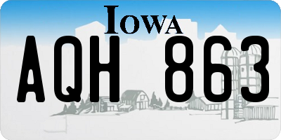 IA license plate AQH863