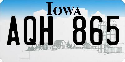 IA license plate AQH865