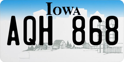 IA license plate AQH868