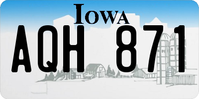 IA license plate AQH871