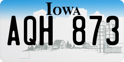 IA license plate AQH873