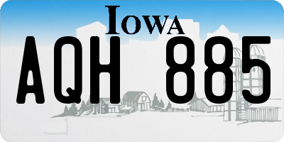 IA license plate AQH885