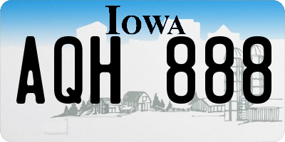 IA license plate AQH888