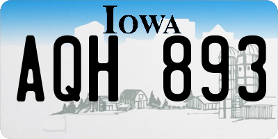 IA license plate AQH893