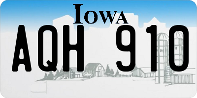 IA license plate AQH910