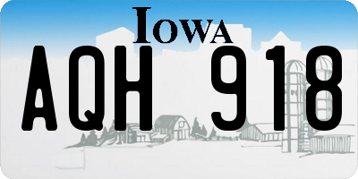 IA license plate AQH918