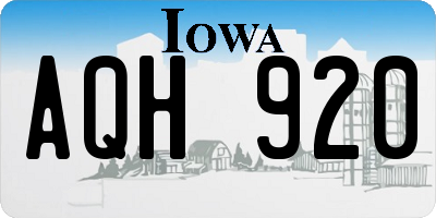 IA license plate AQH920