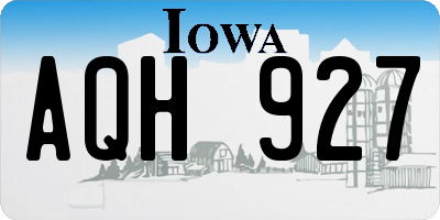 IA license plate AQH927