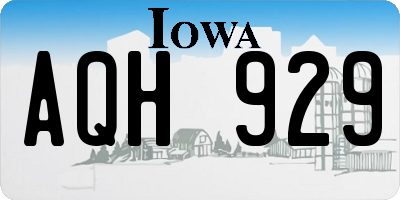 IA license plate AQH929