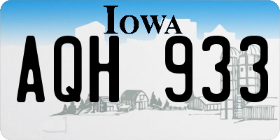 IA license plate AQH933