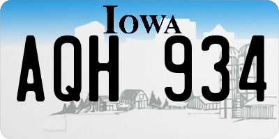 IA license plate AQH934