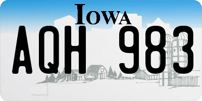 IA license plate AQH983