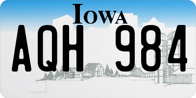 IA license plate AQH984