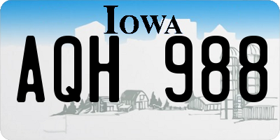 IA license plate AQH988