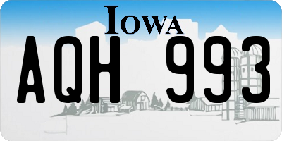IA license plate AQH993