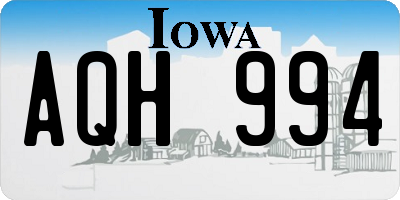 IA license plate AQH994