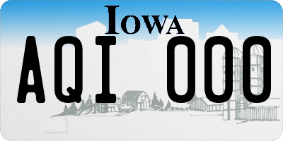 IA license plate AQI000