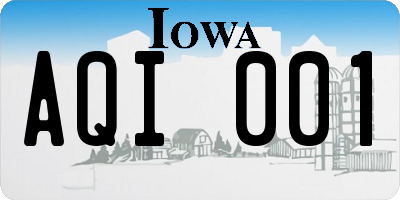 IA license plate AQI001