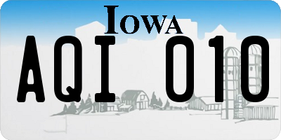 IA license plate AQI010