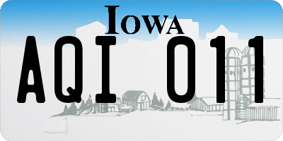 IA license plate AQI011