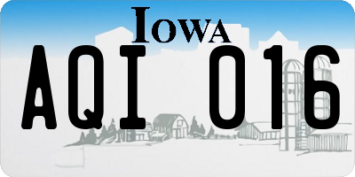 IA license plate AQI016