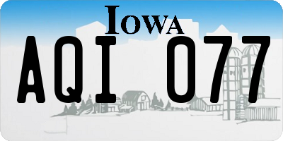 IA license plate AQI077