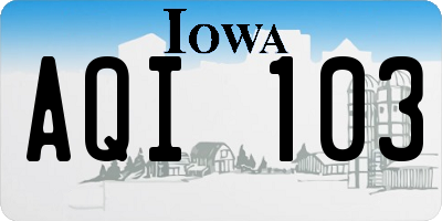 IA license plate AQI103