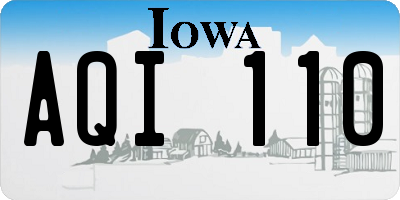 IA license plate AQI110
