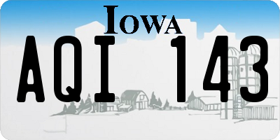 IA license plate AQI143