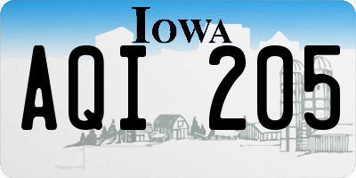 IA license plate AQI205