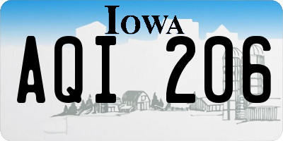 IA license plate AQI206