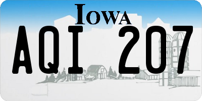 IA license plate AQI207