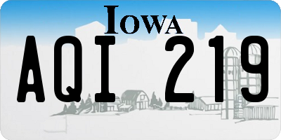 IA license plate AQI219