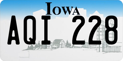 IA license plate AQI228