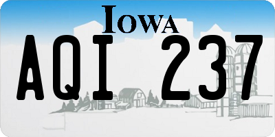 IA license plate AQI237