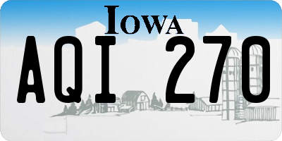 IA license plate AQI270