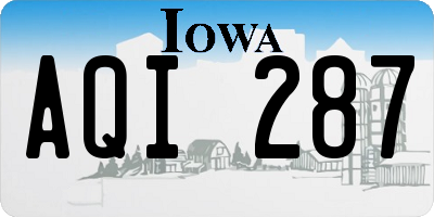 IA license plate AQI287