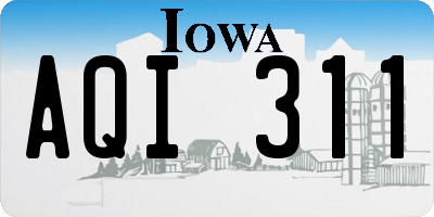 IA license plate AQI311
