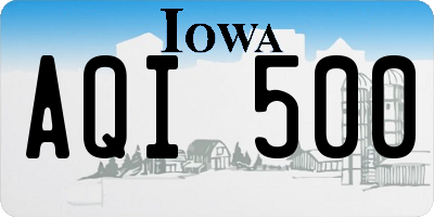 IA license plate AQI500