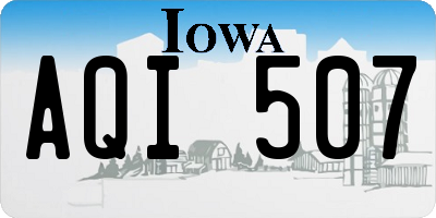IA license plate AQI507