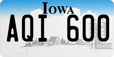 IA license plate AQI600