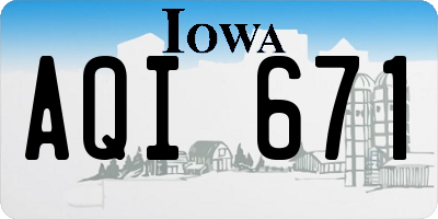 IA license plate AQI671