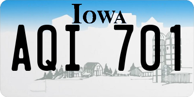IA license plate AQI701