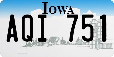 IA license plate AQI751