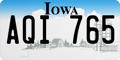 IA license plate AQI765
