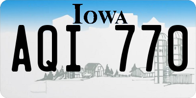IA license plate AQI770