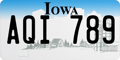 IA license plate AQI789
