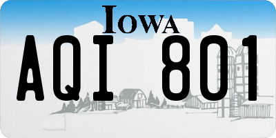 IA license plate AQI801