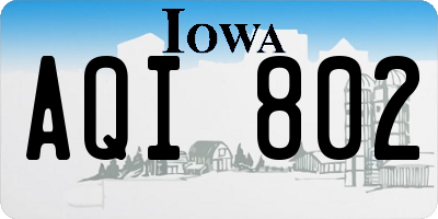 IA license plate AQI802