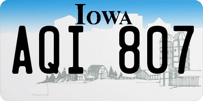 IA license plate AQI807